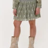 Ibana Sandy Minirock - Grüner Damenrock mit Blumenmuster aus Baumwolle -Teveo Geschaft 212593 1