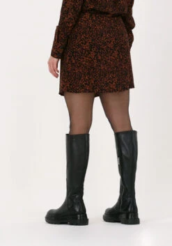 Another Label Varme Skirt - Brauner Minirock mit Animal-Print -Teveo Geschaft 216019 2
