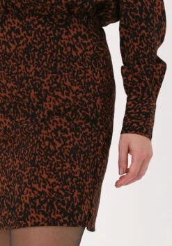 Another Label Varme Skirt - Brauner Minirock mit Animal-Print -Teveo Geschaft 216019 3