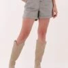 Object Ocean High Waist Twill Shorts in Khaki 2 Object Ocean High Waist Twill Shorts in Khaki -Teveo Geschaft 218197 1