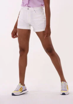 Selected Women Slfsia MW Snow White Denim Shorts - Weiße Damen Shorts