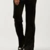 Scotch & Soda Black Velvet High-rise Flared Jeans