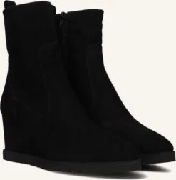 Unisa Uday Schwarze Wildleder Stiefeletten mit Keilabsatz