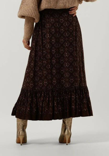 Idano Paula Midirock Braun - Eleganter Bedruckter Rock aus Viskose-Leinen 4 Idano Paula Midirock Braun - Eleganter Bedruckter Rock aus Viskose-Leinen – Bild 2
