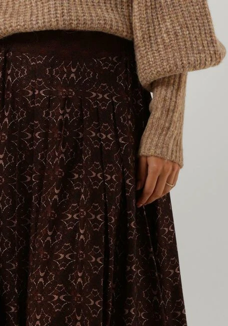 Idano Paula Midirock Braun - Eleganter Bedruckter Rock aus Viskose-Leinen 5 Idano Paula Midirock Braun - Eleganter Bedruckter Rock aus Viskose-Leinen – Bild 3