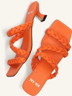 Red-Rag 78246 Damen Mules aus Leder in Orange -Teveo Geschaft 241828 5