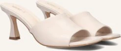 Notre-v 7731 Beige Leather Mules with Square Toe