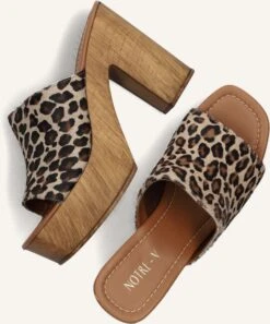 Notre-v 7189 Beige Pony Hair Mules with Leopard Print & Block Heel -Teveo Geschaft 250821 5