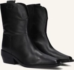 Omoda Lpmexi-04 Schwarze Leder-Stiefeletten mit Blockabsatz