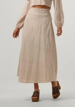 Neo Noir Torino Wave Skirt - Eleganter Maxi Rock in Beige