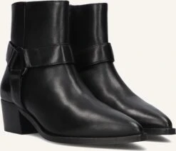 Via Vai Shelly Carter Schwarze Leder-Stiefeletten mit Blockabsatz