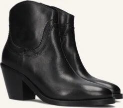 Via Vai Mara Denver Schwarze Leder-Stiefeletten mit Blockabsatz