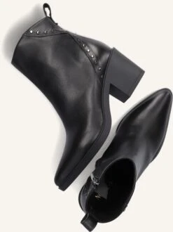 Notre-v 15641b Elegante Leder-Stiefeletten mit Blockabsatz in Schwarz -Teveo Geschaft 256454 5