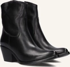 Omoda Stiefeletten Tep - Schwarze Leder-Stiefeletten mit Blockabsatz