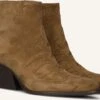 Notre-V Ar196 Braune Wildleder-Stiefeletten mit Blockabsatz 1 Notre-V Ar196 Braune Wildleder-Stiefeletten mit Blockabsatz -Teveo Geschaft 257137 1