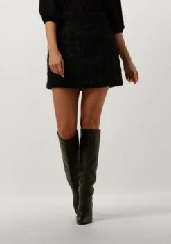 Aaiko Lela Tweed Minirock - Schwarz Meliert