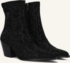 Pedro Miralles Damen Stiefeletten 25534 – Schwarze Textil-Stiefeletten mit Blockabsatz