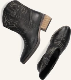 Notre-v 851 Schwarze Leder Stiefeletten mit Blockabsatz -Teveo Geschaft 262231 5