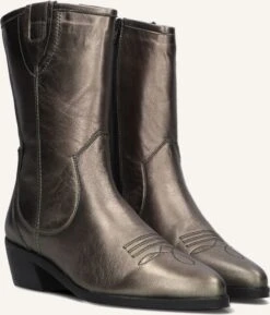 Notre-V Damen Leder Stiefeletten 18050 – Goldene Western Boots