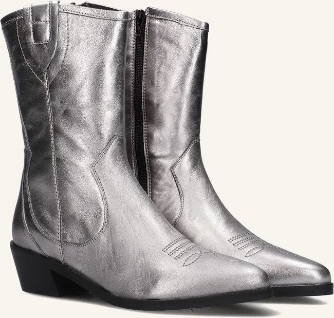 Notre-V 18050 Damen Stiefeletten aus Leder - Silber 3 Notre-V 18050 Damen Stiefeletten aus Leder - Silber
