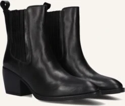 Notre-V Damen Leder-Stiefeletten Ki-4689 - Schwarz