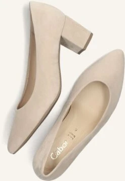 Gabor 450 Beige Suede Pumps - Elegant Women's Pointed Toe Heels -Teveo Geschaft 264946 5