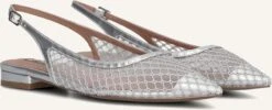Bibi Lou Silberne Metallic Slingbacks mit Mesh - Modell 616z78vk