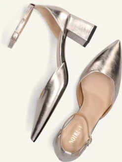 Notre-v Damen Leder-Pumps 35514 in Gold mit Blockabsatz -Teveo Geschaft 269852 5