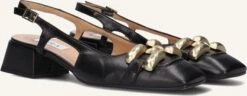 Notre-v Slingbacks 4460 - Schwarze Damen-Pumps mit Blockabsatz