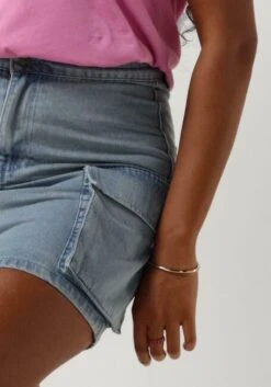 Refined Department Minirock Jisel - Hellblau Denim mit Logo-Muster -Teveo Geschaft 274626 3