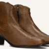 Everybody Adella Leder-Stiefeletten in Cognac mit Blockabsatz