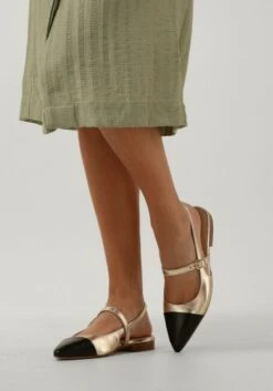 Notre-V Slingbacks VK1154 - Goldene Leder-Heels mit spitzer Kappe -Teveo Geschaft 279044 8