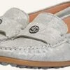 Floris van Bommel Sfw-40032 Silberne Leder-Mokassins für Damen -Teveo Geschaft 280628 1