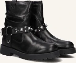 Lina Locchi Lein-34 Elegante Leder Stiefeletten in Schwarz