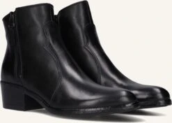 Omoda Badia Schwarze Lederstiefeletten mit Blockabsatz