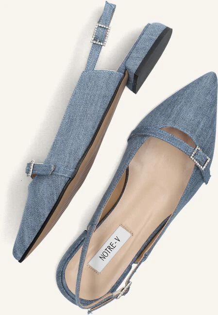 Notre-V Damen Slingbacks 122219 in Blau aus Denim 6 Notre-V Damen Slingbacks 122219 in Blau aus Denim – Bild 4