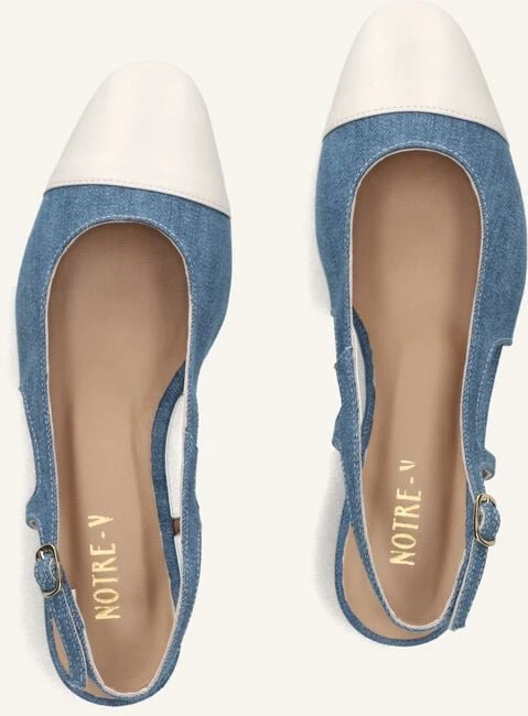 Notre-V Blaue Slingbacks 08-490 aus Leder mit Blockabsatz 6 Notre-V Blaue Slingbacks 08-490 aus Leder mit Blockabsatz – Bild 4