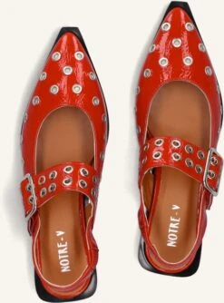 Notre-V Slingbacks 08-236 - Elegante Leder-Pumps in Rot -Teveo Geschaft 285299 5