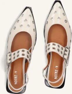 Notre-V 08-236 Beige Leather Pointed-Toe Slingbacks -Teveo Geschaft 285300 5