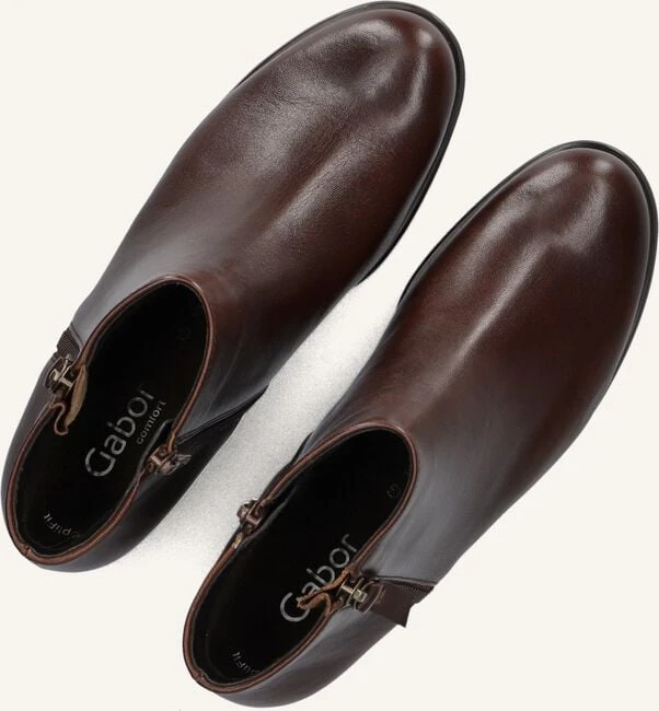 Gabor 653.2 Damen-Stiefeletten aus braunem Leder mit Blockabsatz 6 Gabor 653.2 Damen-Stiefeletten aus braunem Leder mit Blockabsatz – Bild 4