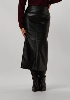 Bruuns Bazaar Maxirock Croco Tuanella Skirt - Schwarz