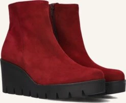 Gabor Stiefeletten 780.1 Rot aus edlem Wildleder mit Plateau
