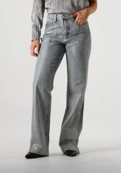 Gestuz Coatygz HW Straight Leg Jeans in Blue Glitter Denim