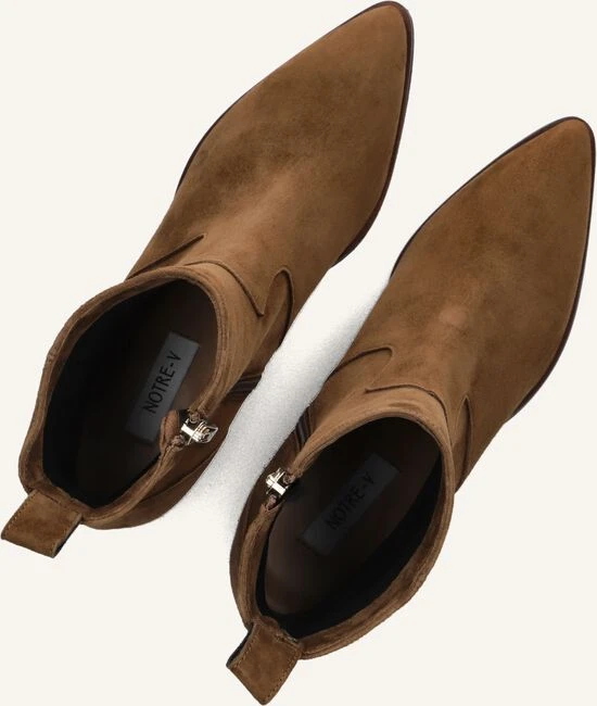Notre-V 3221 Cognacfarbene Damen-Stiefeletten aus Wildleder 6 Notre-V 3221 Cognacfarbene Damen-Stiefeletten aus Wildleder – Bild 4