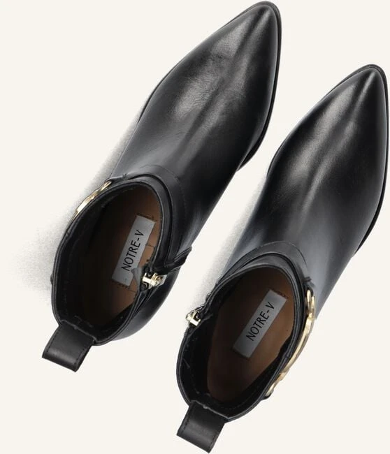 Notre-V 3254 Damen Leder Stiefeletten in Schwarz 6 Notre-V 3254 Damen Leder Stiefeletten in Schwarz – Bild 4