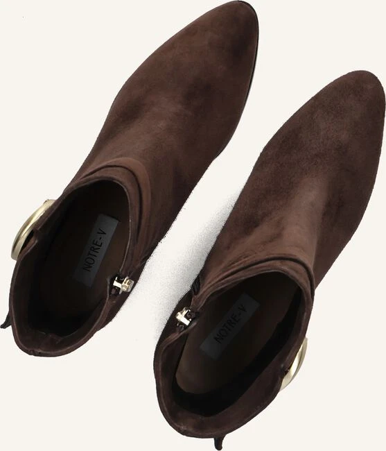 Notre-V 8552 Braune Wildleder-Stiefeletten mit Blockabsatz 6 Notre-V 8552 Braune Wildleder-Stiefeletten mit Blockabsatz – Bild 4