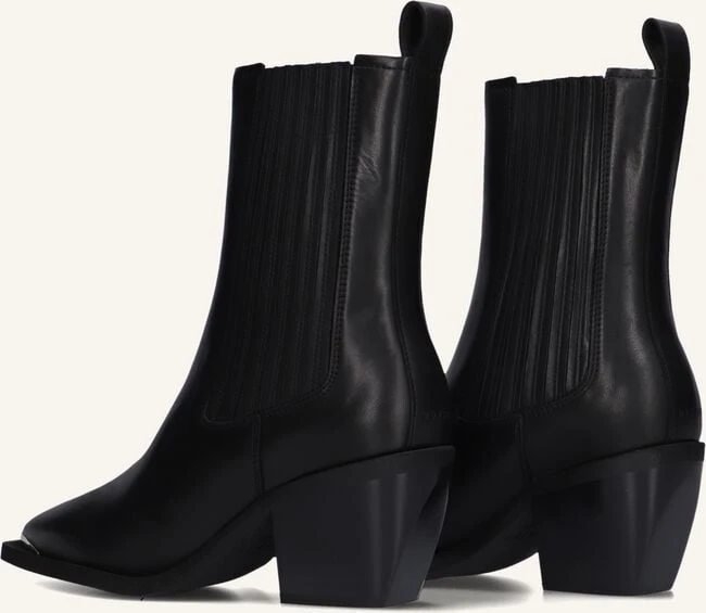 Nubikk Liv Loua Schwarze Leder-Stiefeletten mit Blockabsatz 4 Nubikk Liv Loua Schwarze Leder-Stiefeletten mit Blockabsatz – Bild 2