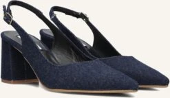 Notre-V Blaue Denim Slingbacks 2315c mit Blockabsatz