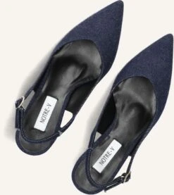 Notre-V Blaue Denim Slingbacks 2315c mit Blockabsatz -Teveo Geschaft 292345 5
