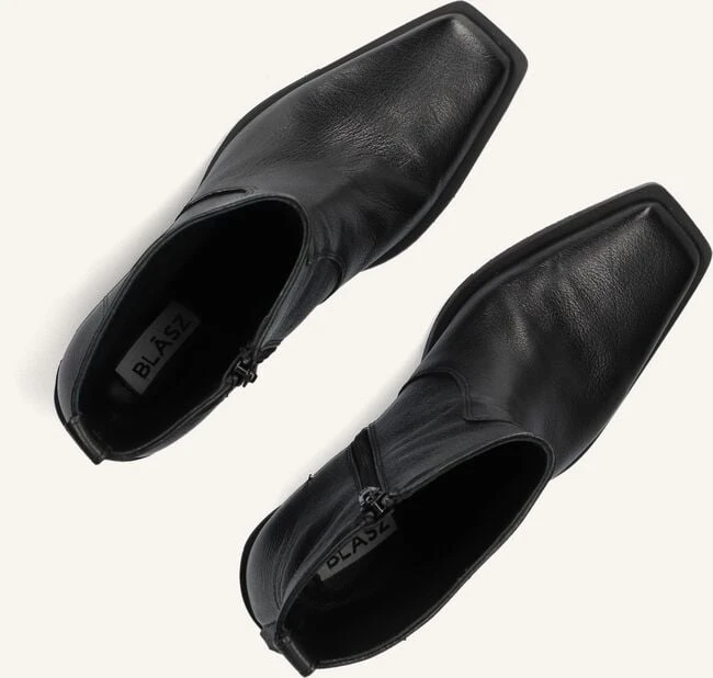 Blasz Damen Stiefeletten 14 - Schwarze Leder Stiefeletten mit Blockabsatz 6 Blasz Damen Stiefeletten 14 - Schwarze Leder Stiefeletten mit Blockabsatz – Bild 4